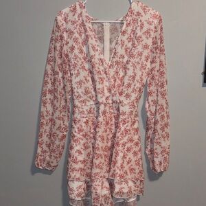 Classic Fashion Red and White Floral Dress